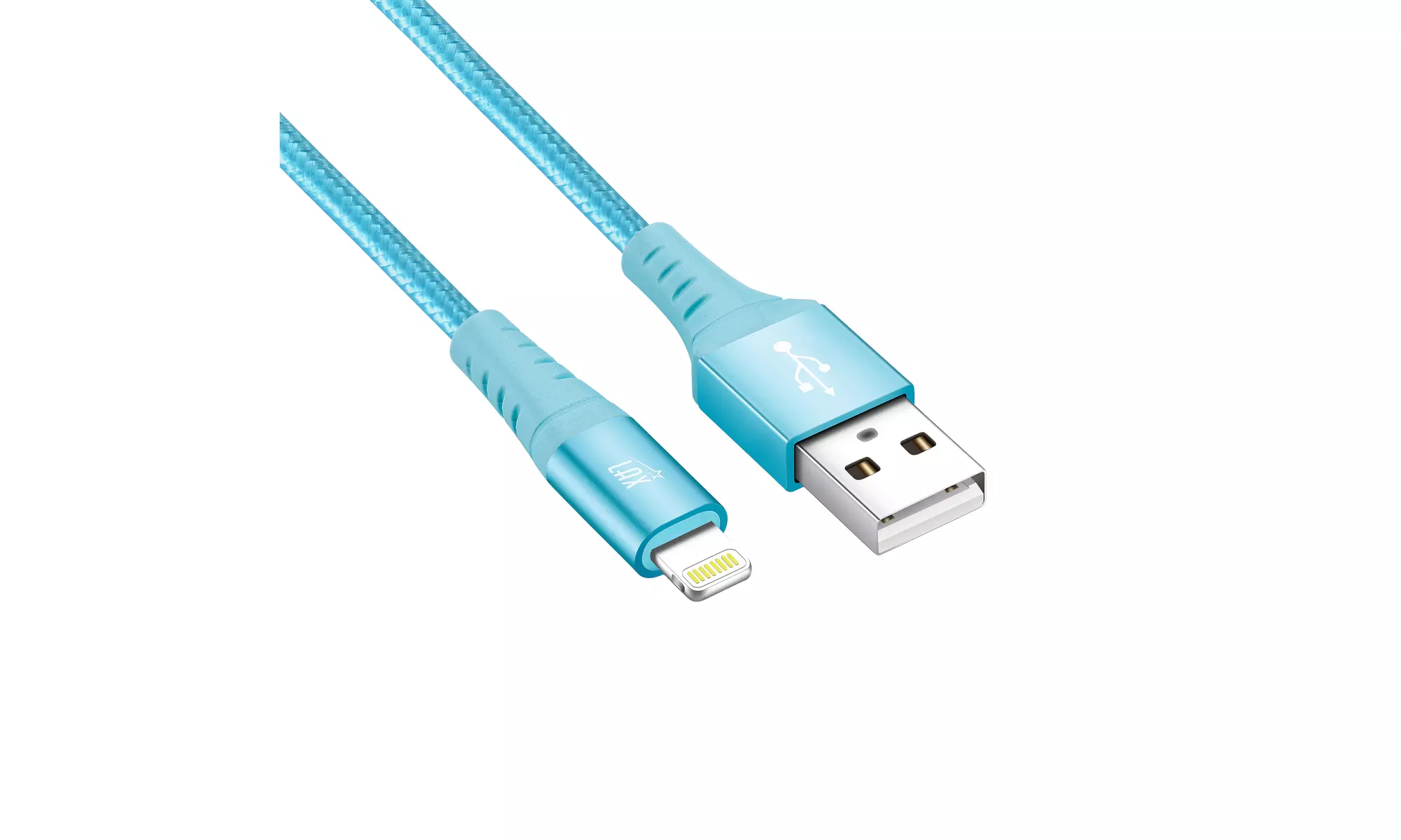 Apple MFi Certified Lightning to Braided Nylon USB Cable - Baby Blue