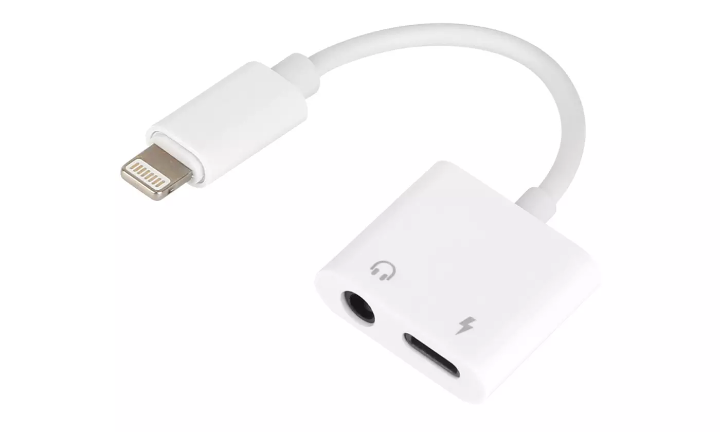 iMounTEK 2-In-1 3.5mm Headphone Adapter Charger Audio Splitter Dongle Adapter - Primary Image