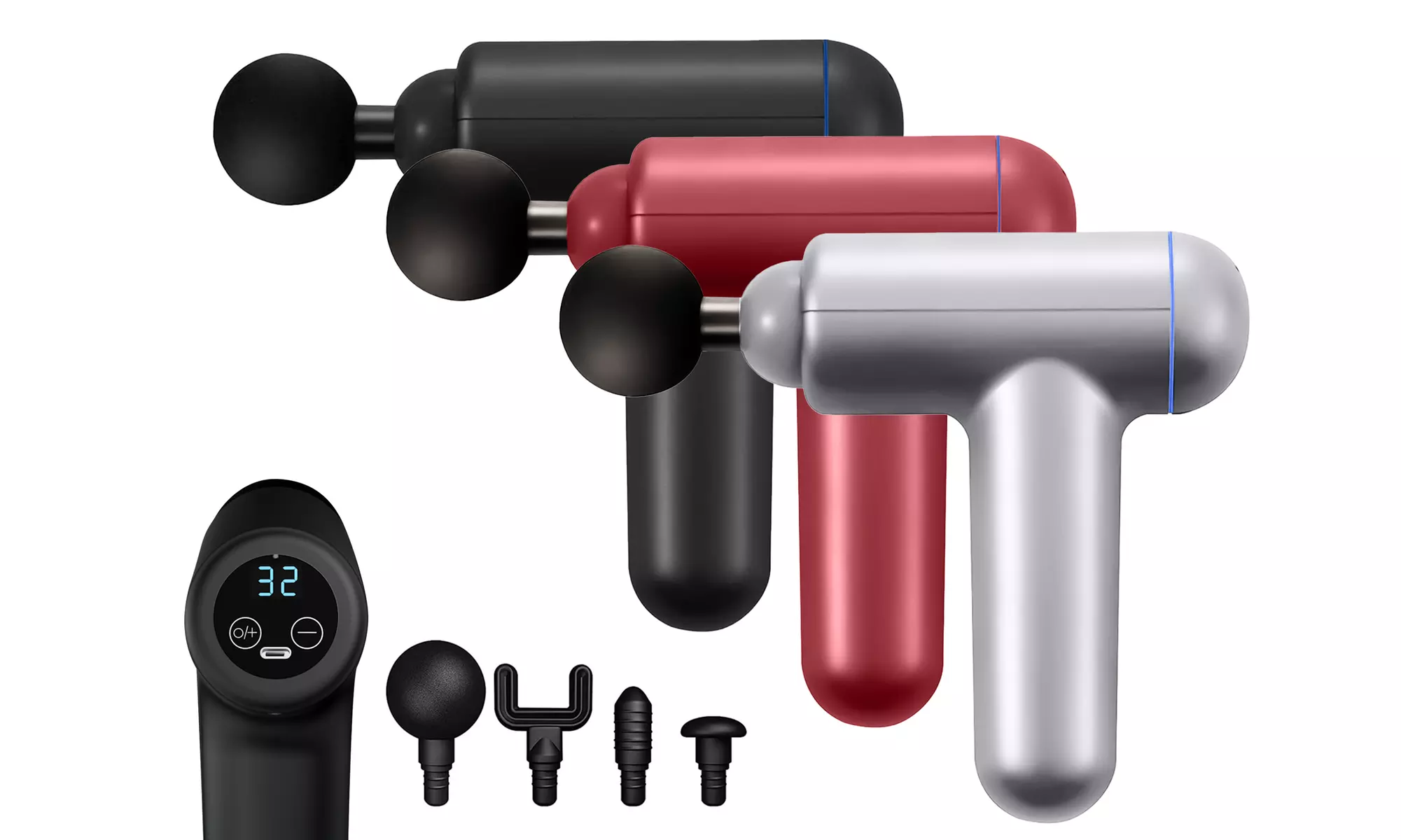 32 Speeds Massage Gun High-Intensity Deep Tissue Muscle Massager Touch Screen - Primary Image