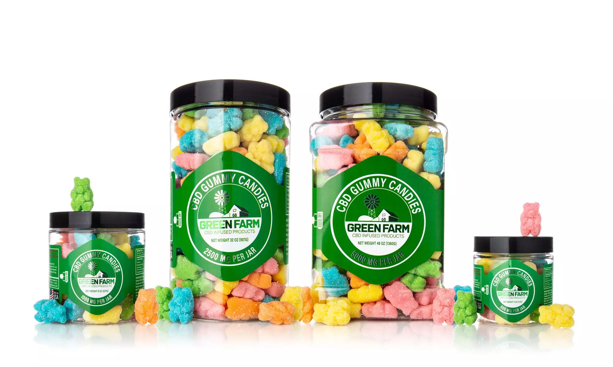 Organic CBD Infused Sour Gummies (500MG - 5000MG) from Green Farm - Primary Image