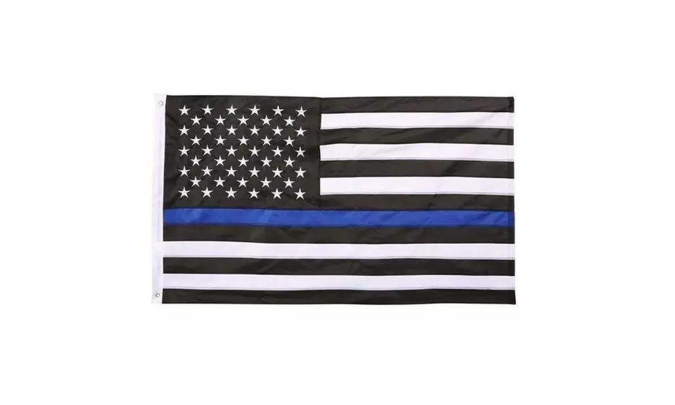 Thin Blue Line American Flag Police with Printed Stars and Stripes 3x5 - Primary Image
