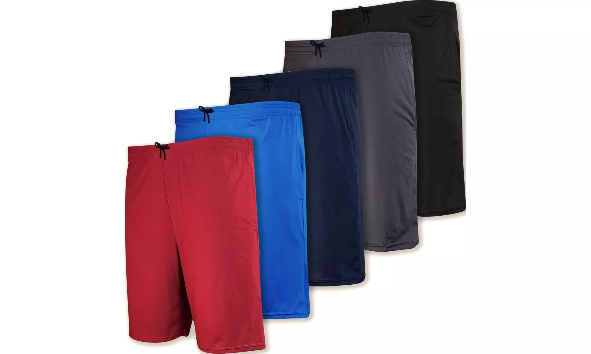 5 Pack Men's Dry Fit Active Performance Shorts - Primary Image