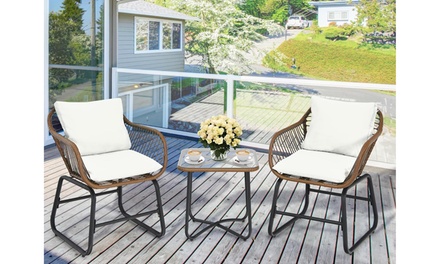 Up To 59% Off On Costway 3PCS Patio Rattan Bis... | Groupon Goods