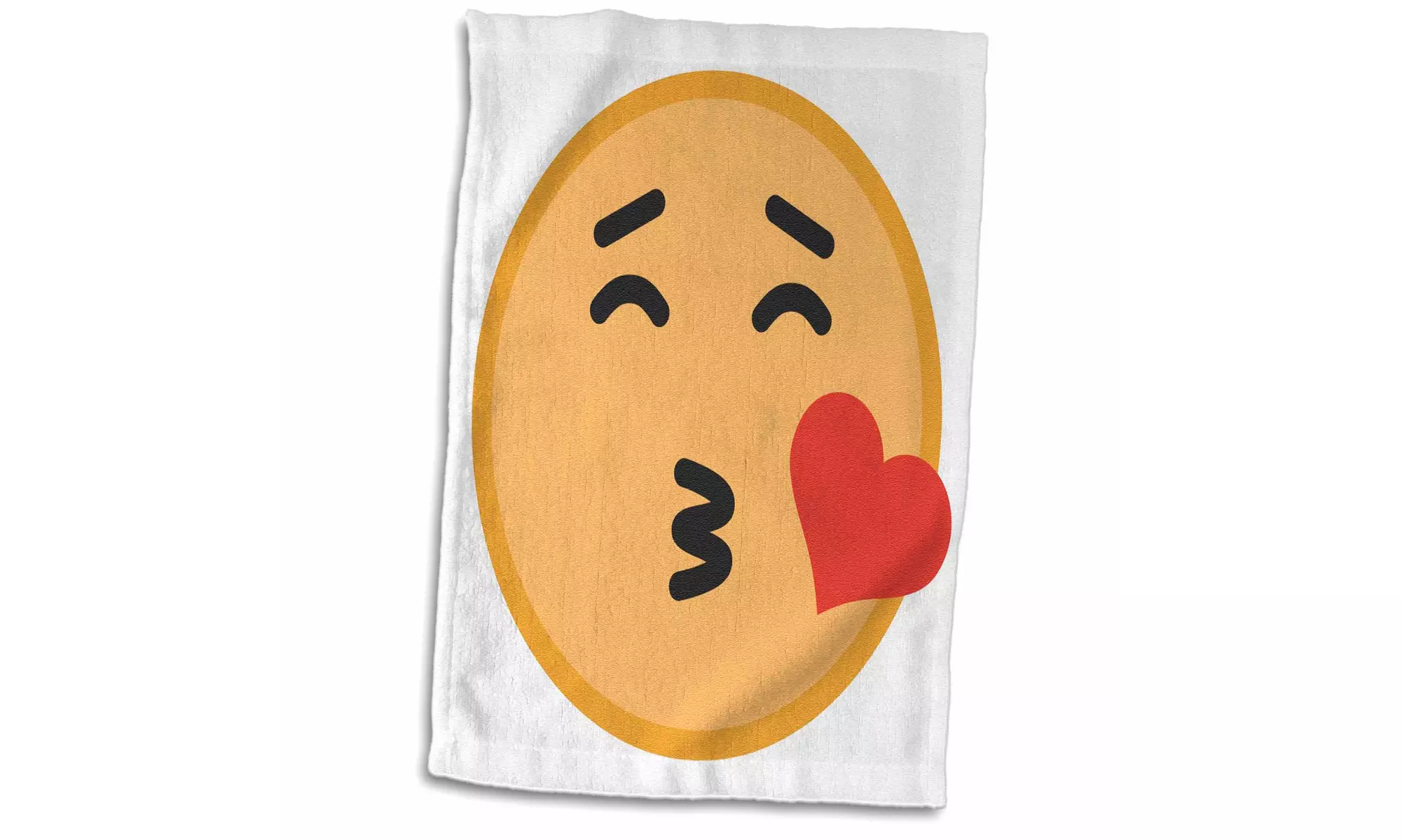 Towel - Blowing a kiss emoji, picture of emoji on a white background - 15 by 2 - Primary Image