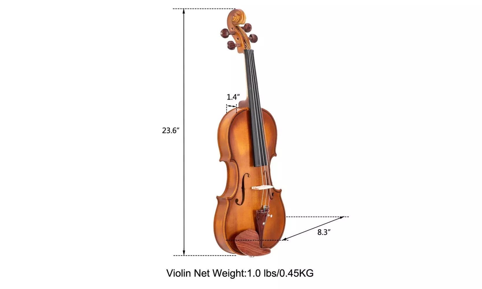 4/4 Redwood Maple Matte Violin with Case for Beginner, Student