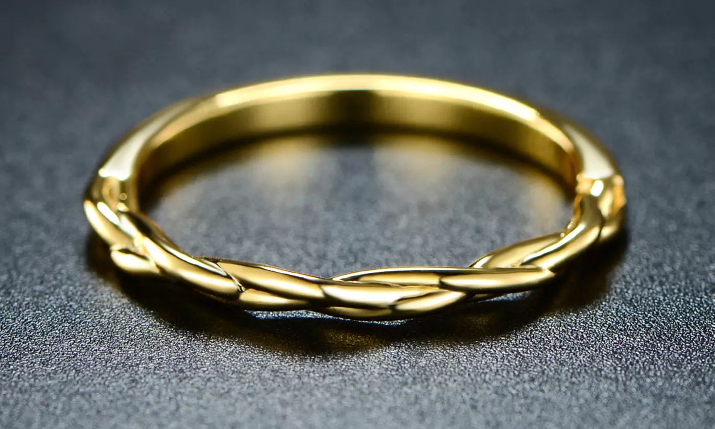 18K Yellow Gold Plated Delicate Twig Ring By Sevil