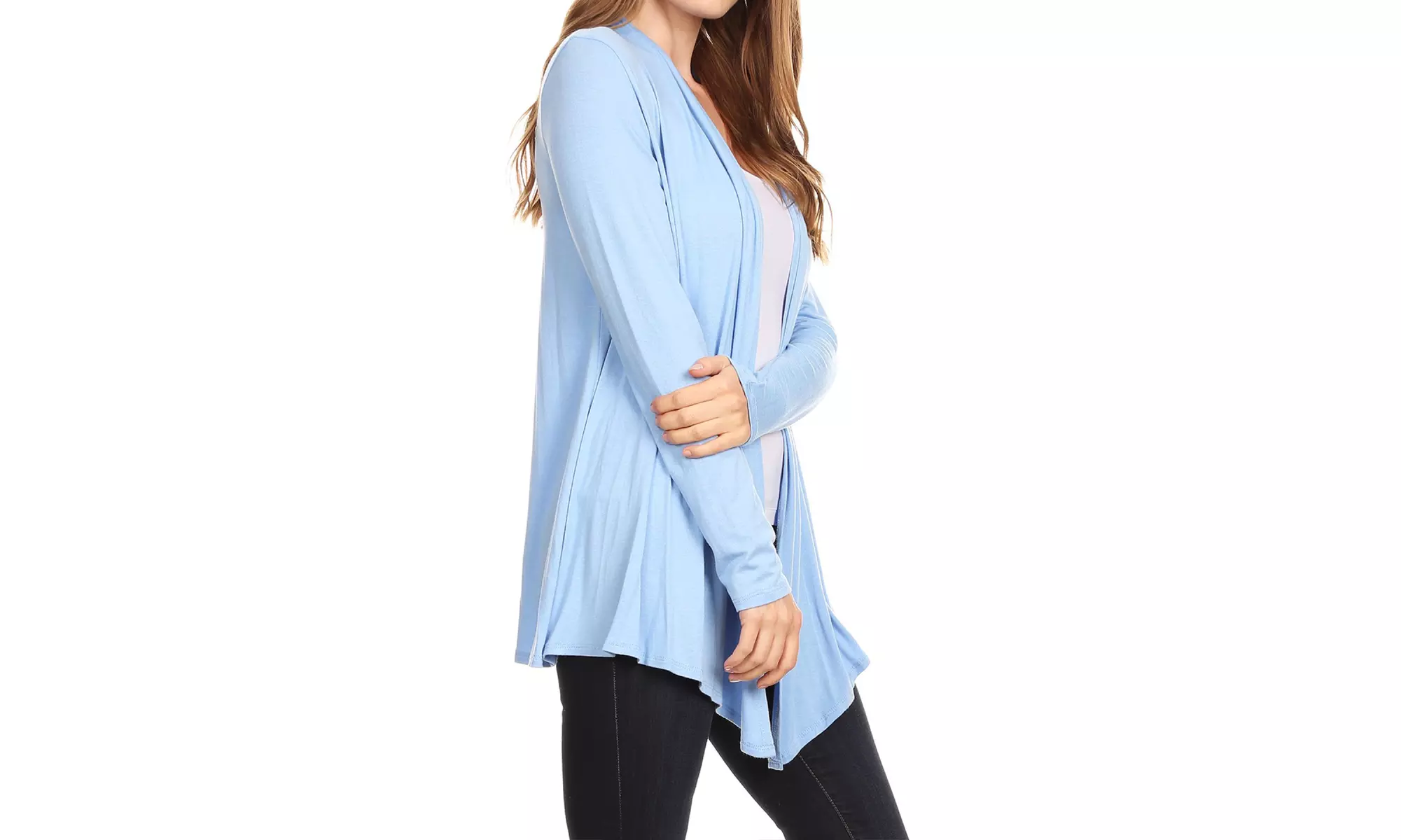 Solid Lightweight Soft Long Sleeves Open Front Cardigan