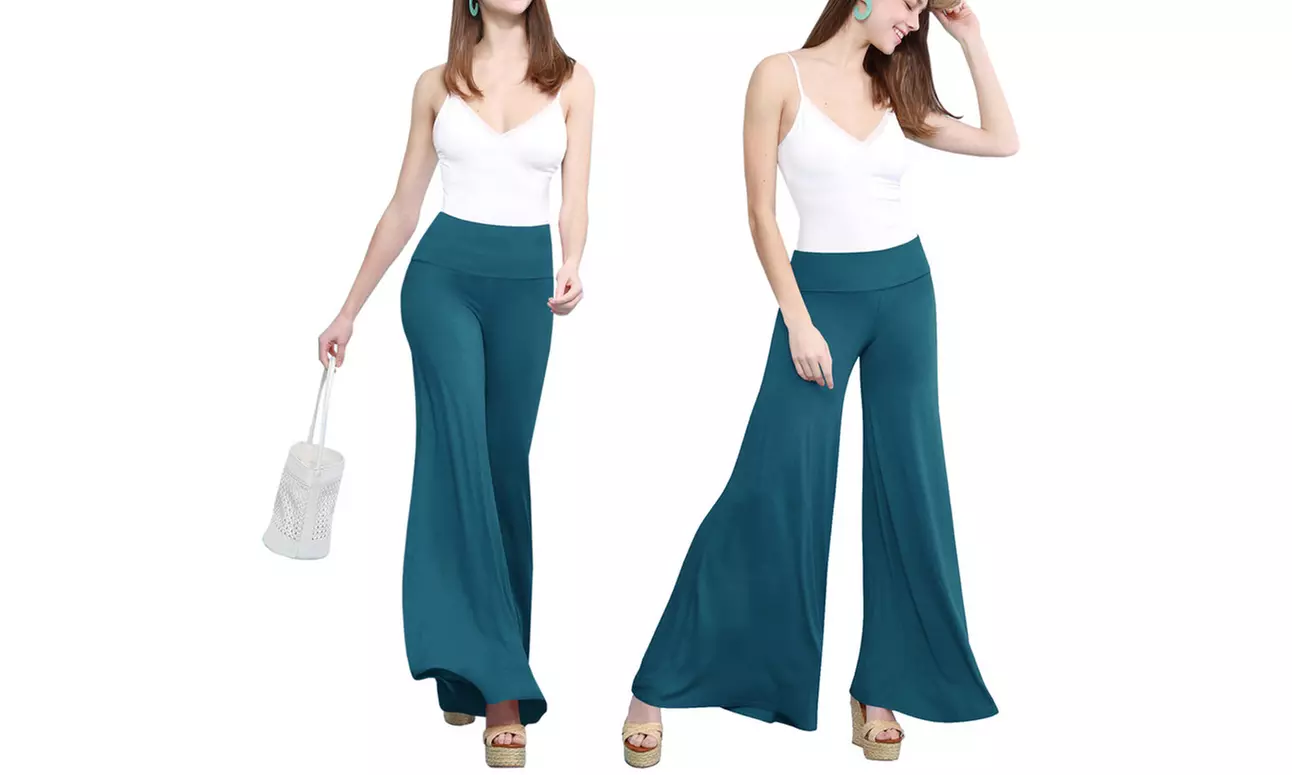 Made by Johnny Women's Casual Comfy Wide Leg Palazzo Pants