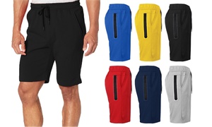 Men's Tech Fleece Jogger Shorts With Long Zipper Side Pocket (Sizes, S-2XL)