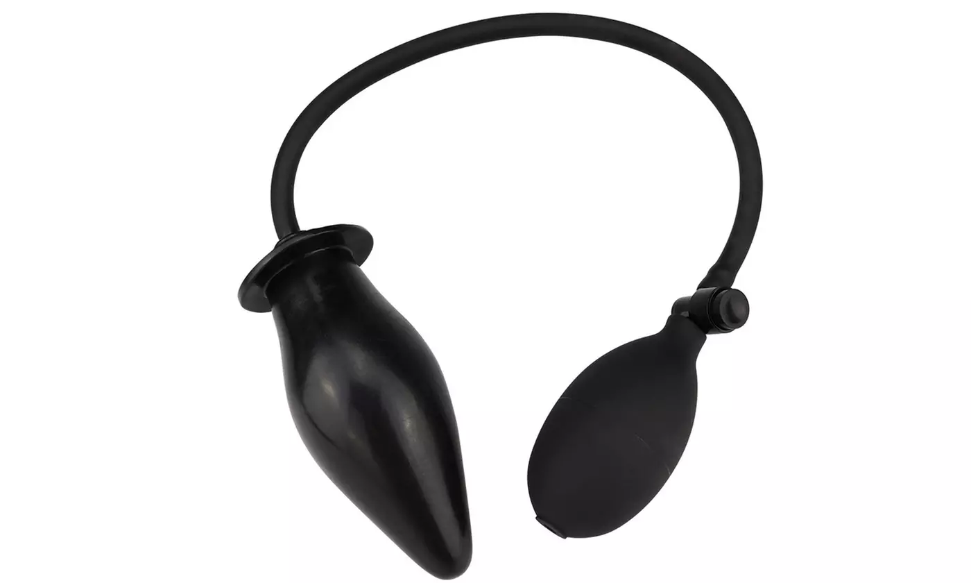 Soft Black Pump Up Air-filled Silicone Anal Plug  - Second Medium