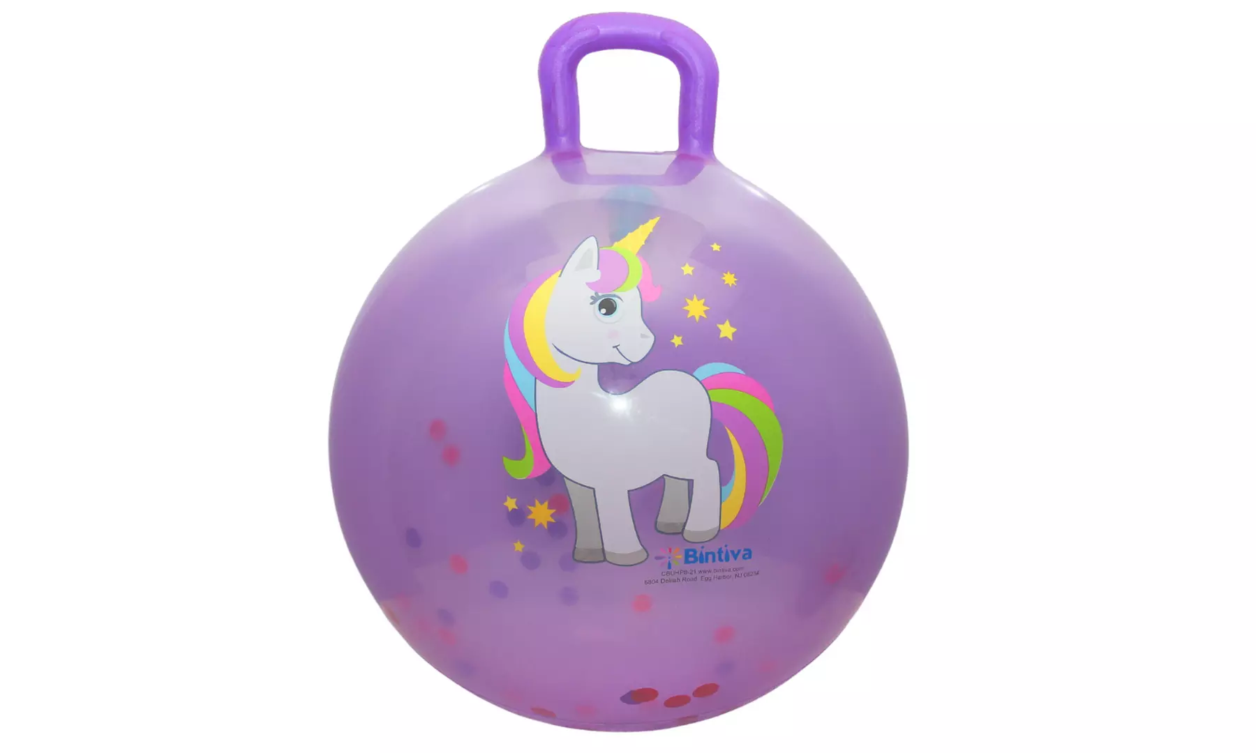 Bintiva Glitter Unicorn Hippity Hop - Purple 45cm Hopper - Primary Image