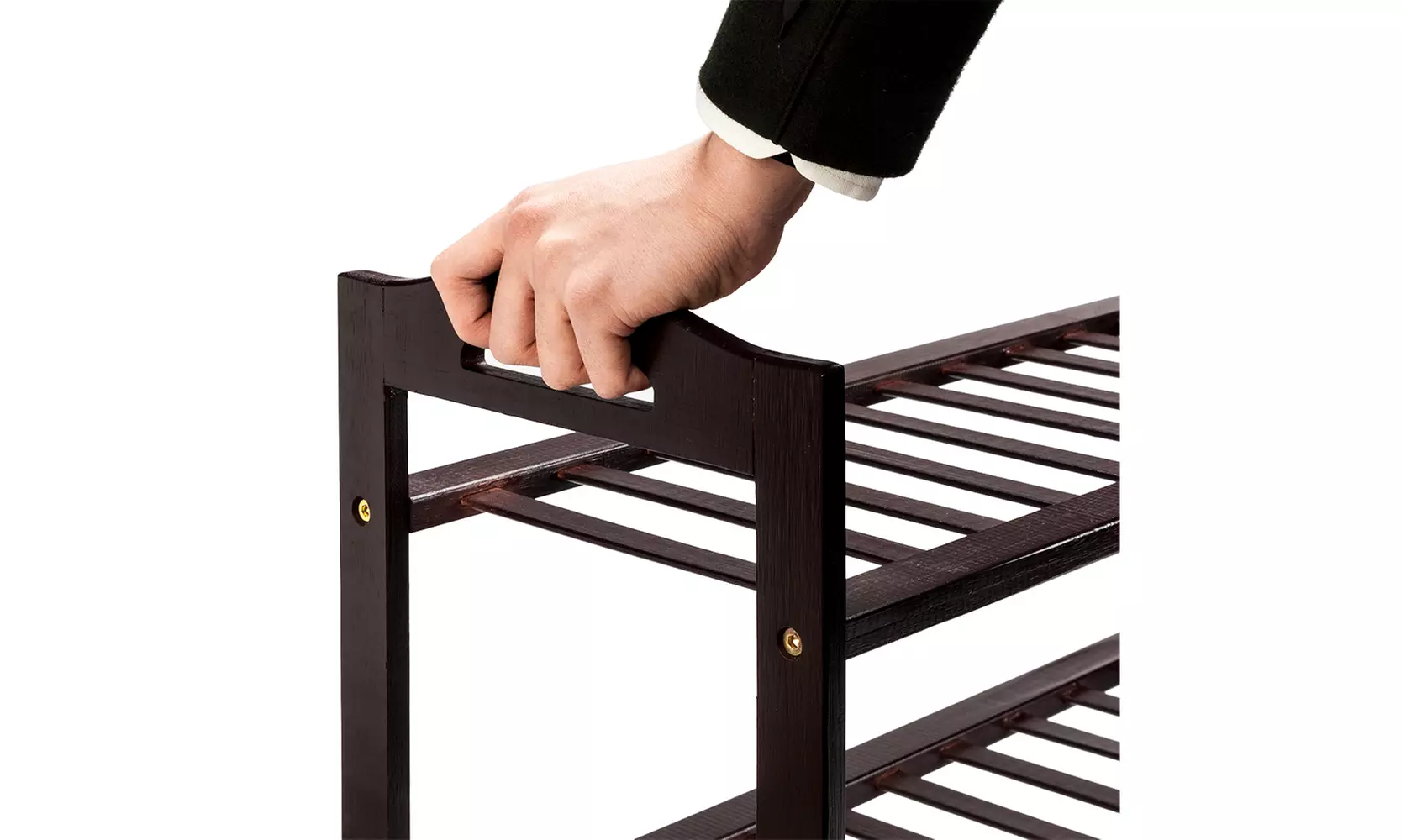 4-Tier Shoe Storage Rack Shelf Organizer Slat Bamboo Shoe Rack 