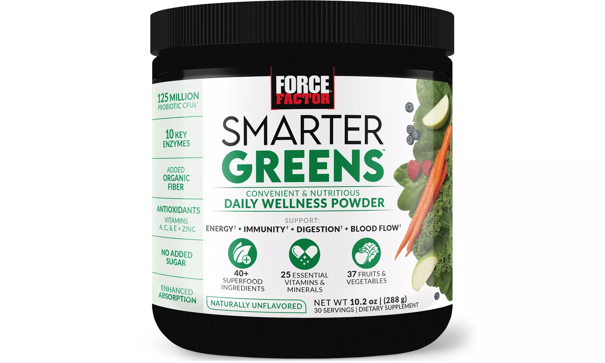 Force Factor Smarter Greens Daily Wellness Powder, Energy & Digestion - Primary Image