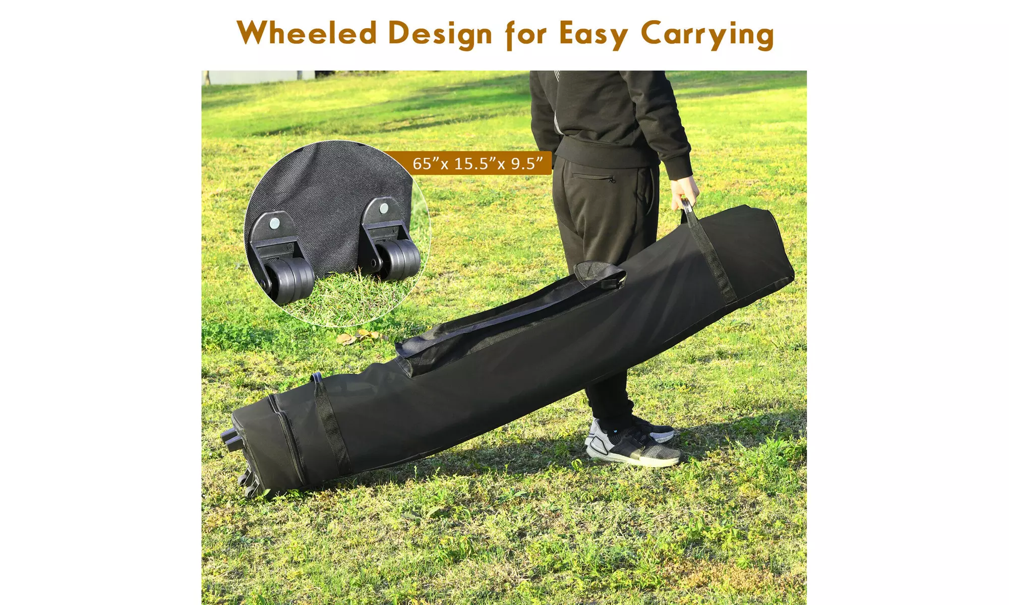 Costway 10'x20' Pop up Canopy Tent Folding Heavy Shelter Adjustable W/Bag White