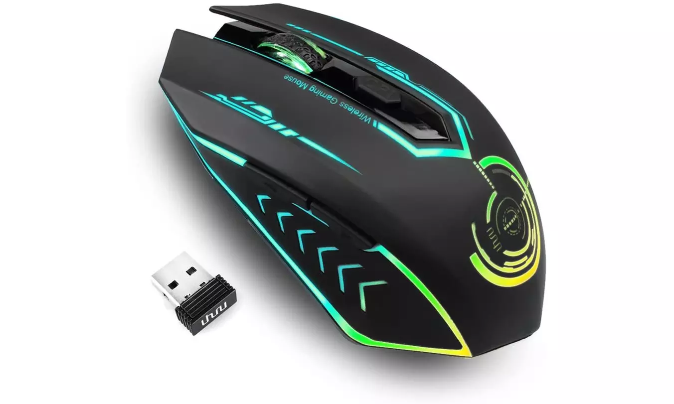 Uhuru VM-02 Wireless Gaming Rechargeable Mouse Up to 10000 DPI (Black) - New