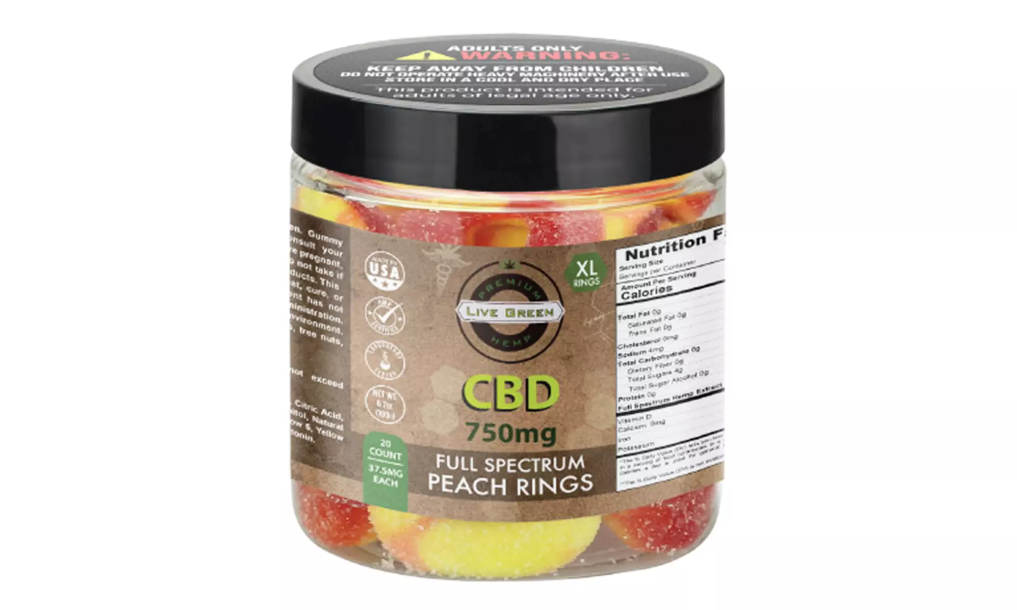 CBD Gummies Full Spectrum For Sleep (750mg) by Live Green Hemp - Second Medium