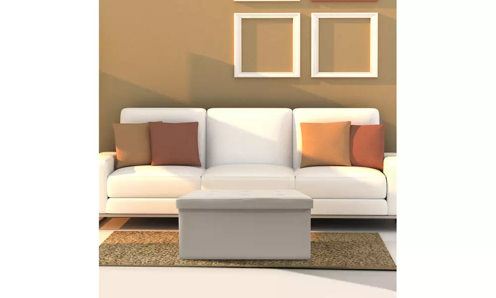 Sorbus Storage Bench Chest Collapsible Folding Bench Ottoman with Cover - Primary Image
