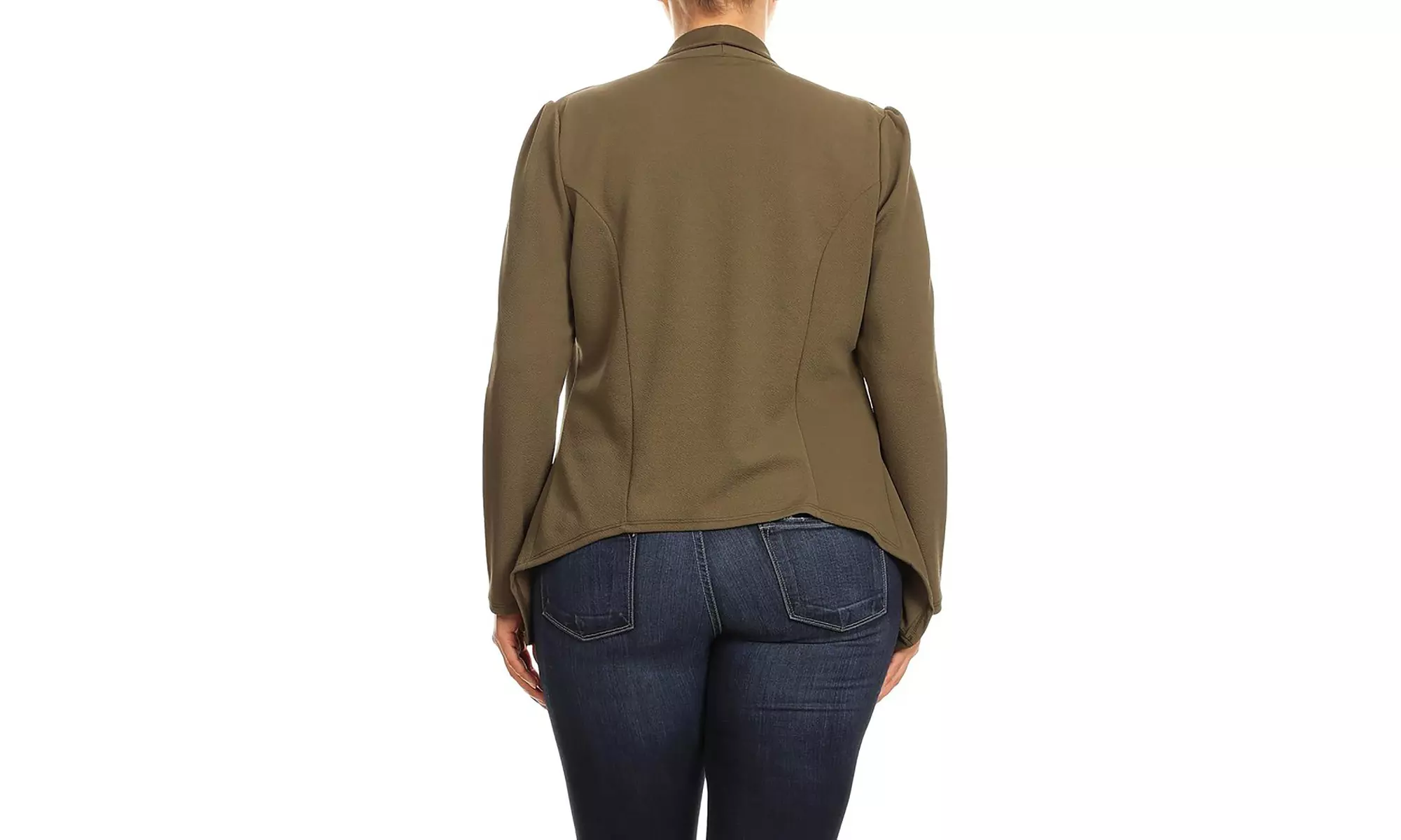 Women's Solid Plus Size Long Sleeves Blazer Jacket