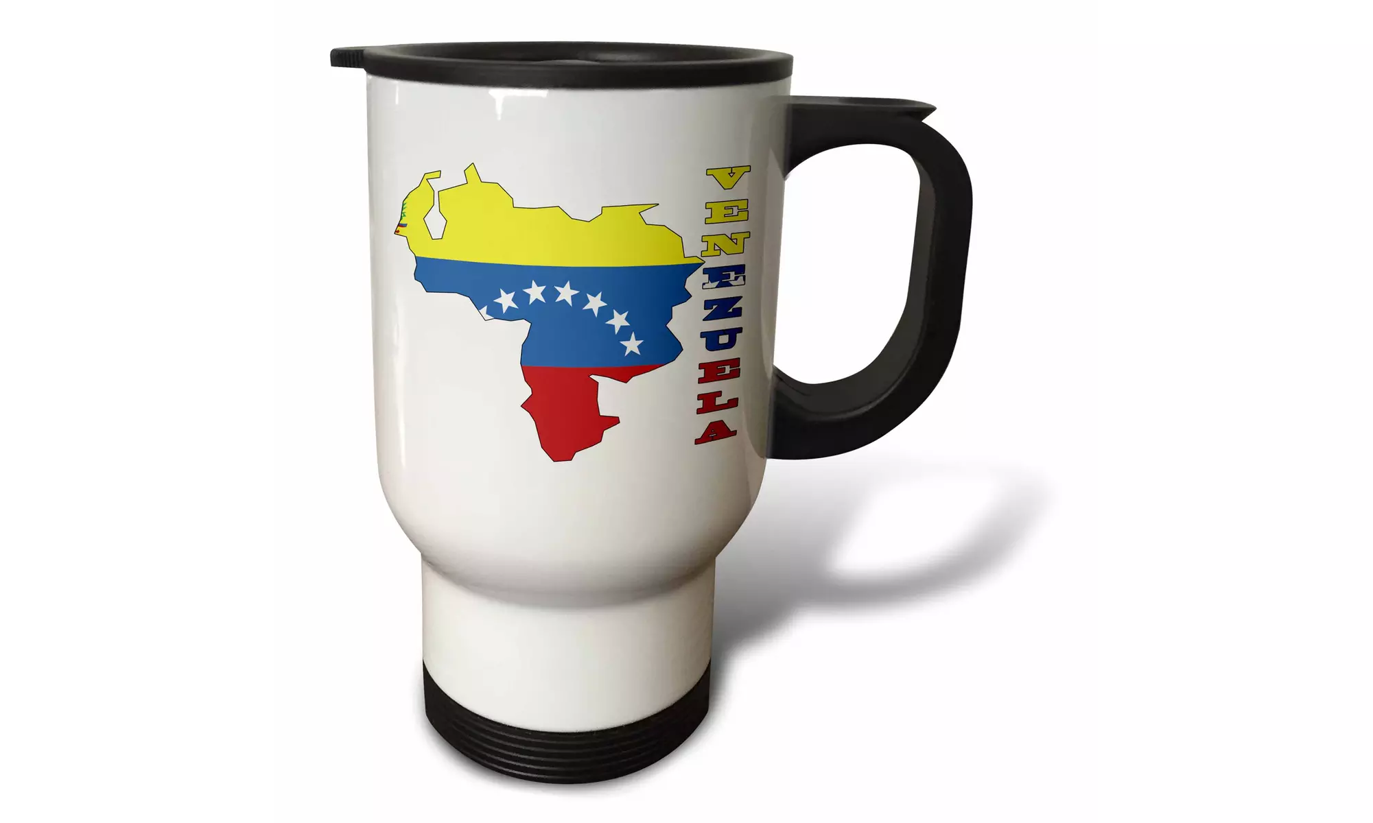  Travel Mug Venezuelan flag in outline map and letters of Venezuela - 14oz  - Primary Image