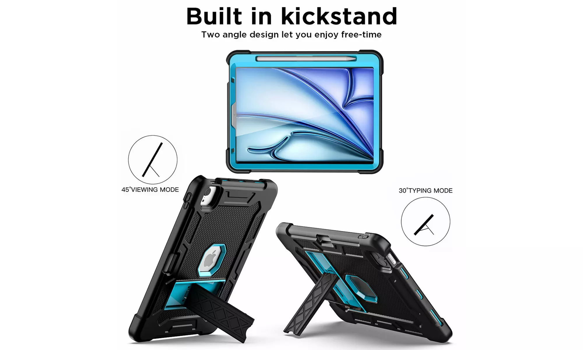 For Apple iPad Air 11-inch 2024 Case Rugged Heavy Duty Shockproof 3-in-1 Cover
