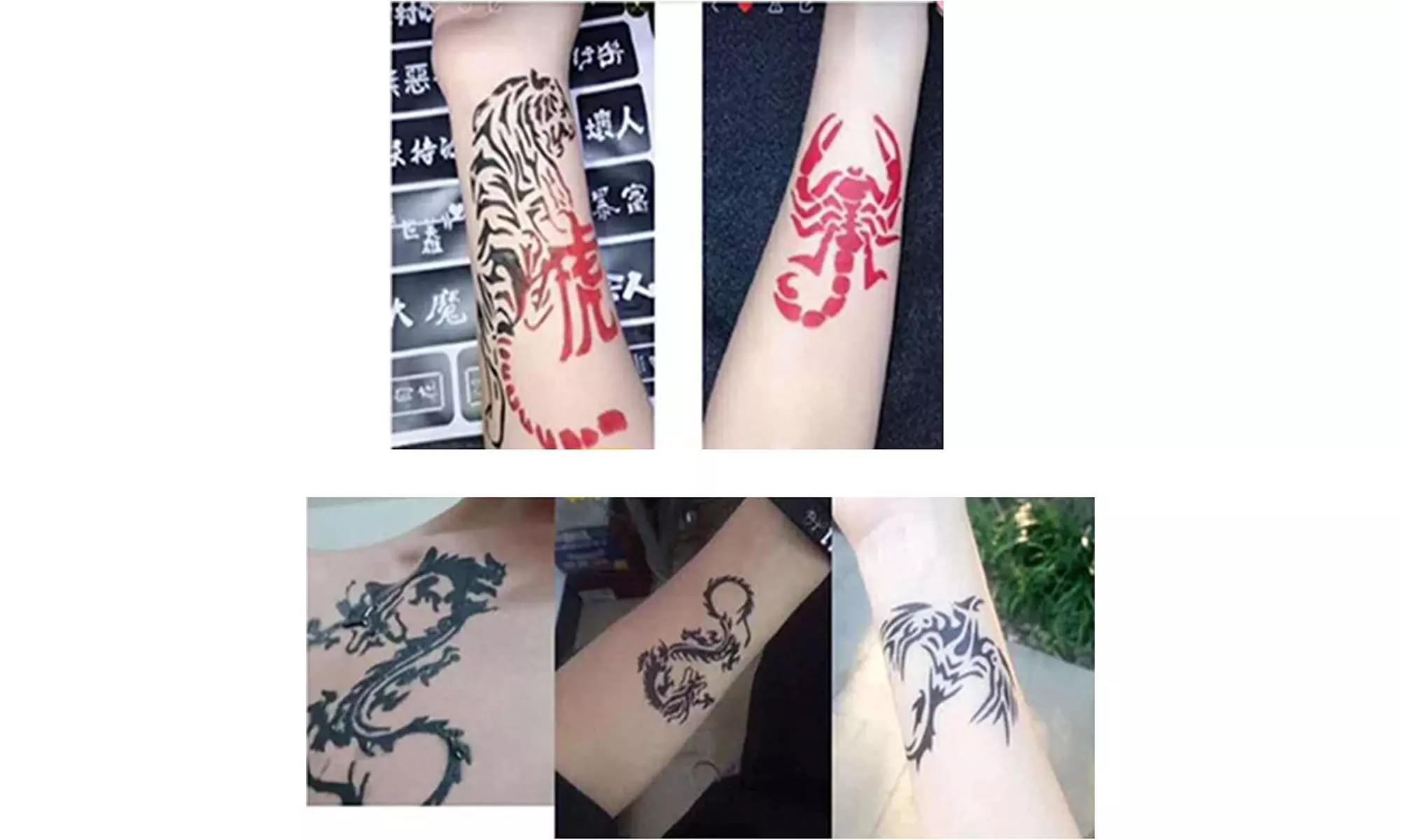 Henna tattoos stencils 10 sheet large size temporary tattoo - Second Medium