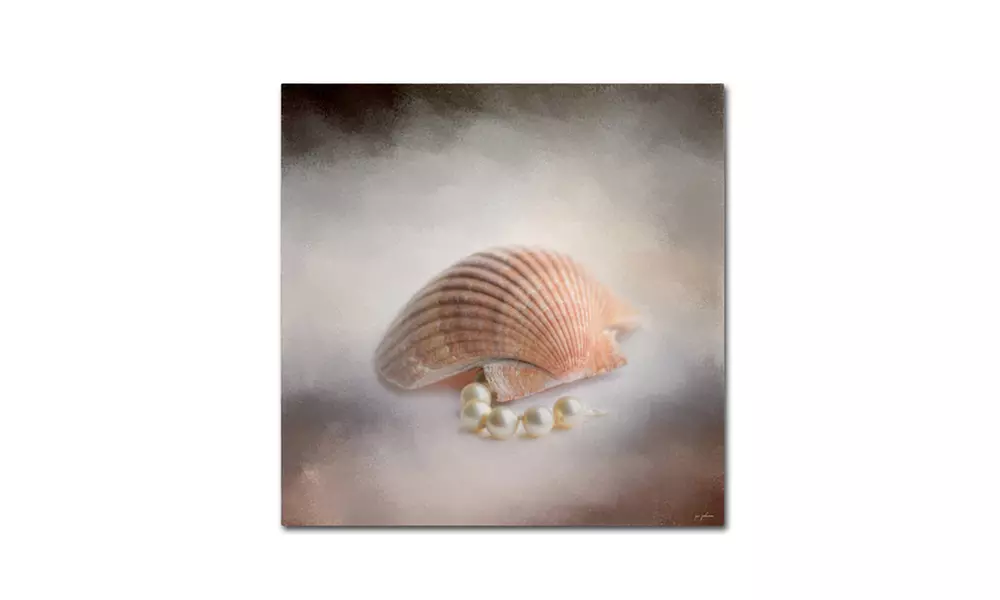Jai Johnson 'Sea Shell and Pearls' Canvas Art - Primary Image