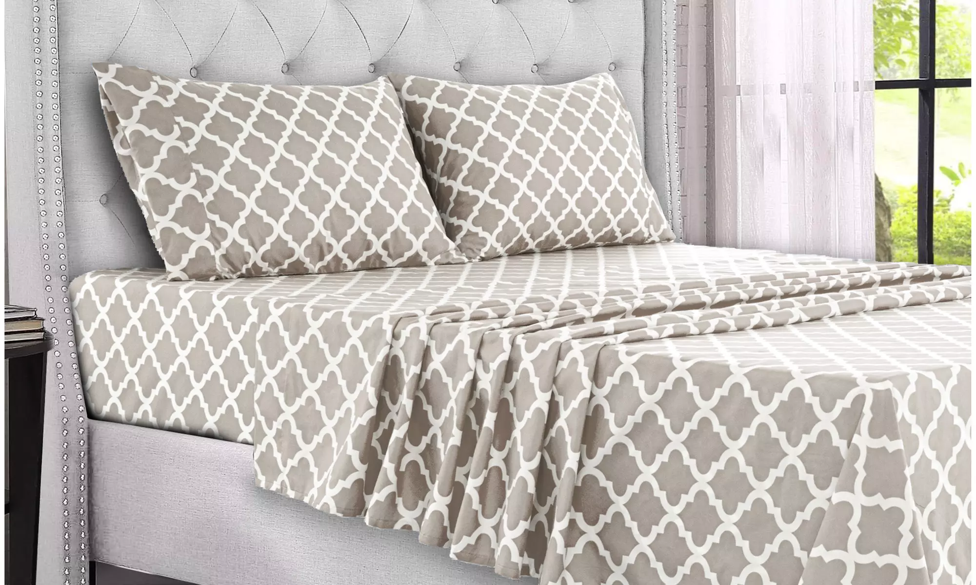 Quatrefoil 1800 Egyptian Quality Hypoallergenic Microfiber Sheet Set - Lux Decor