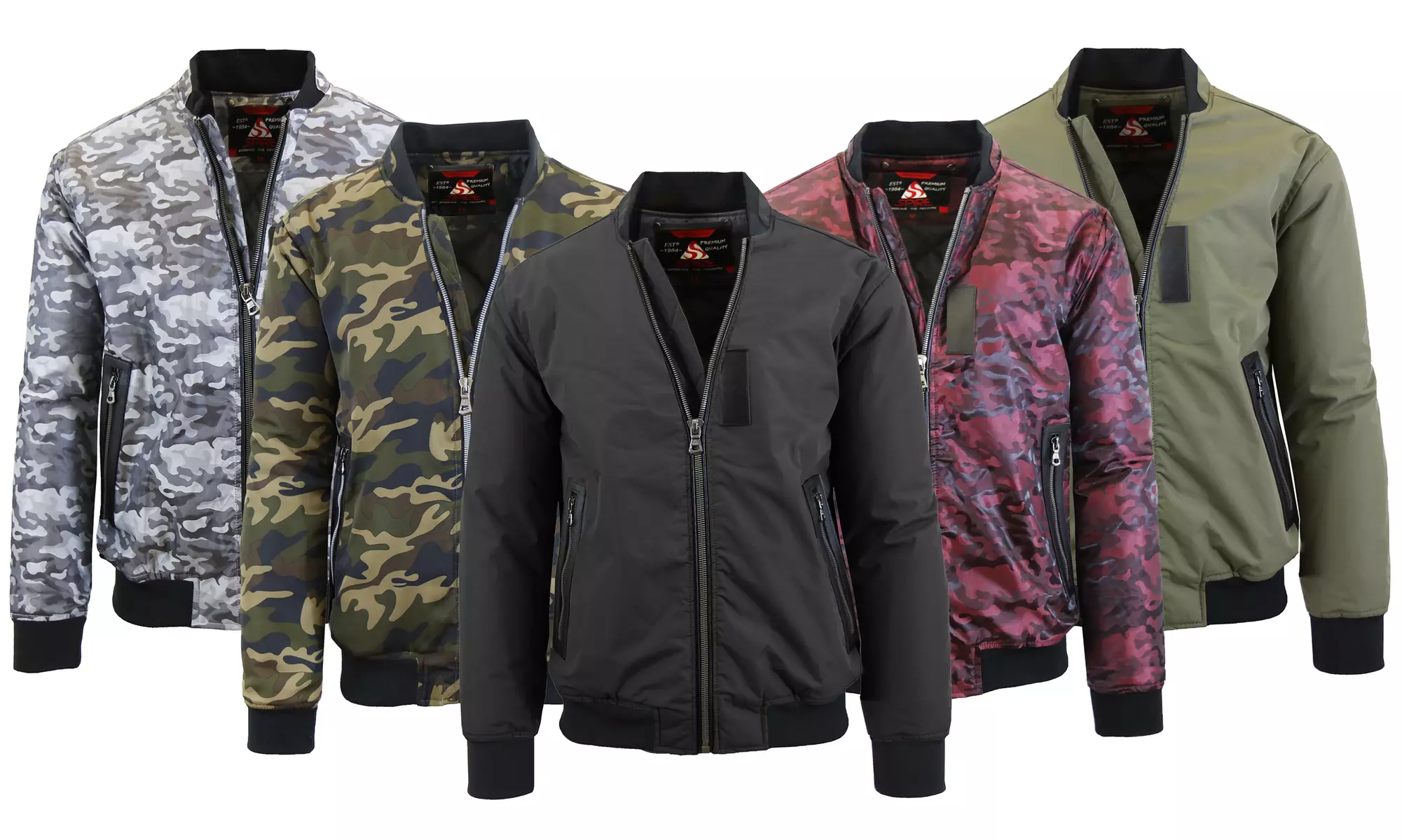 Spire By Galaxy Men's Mid-Weight Aviator Flight Bomber Jacket (S-2XL) - Primary Image