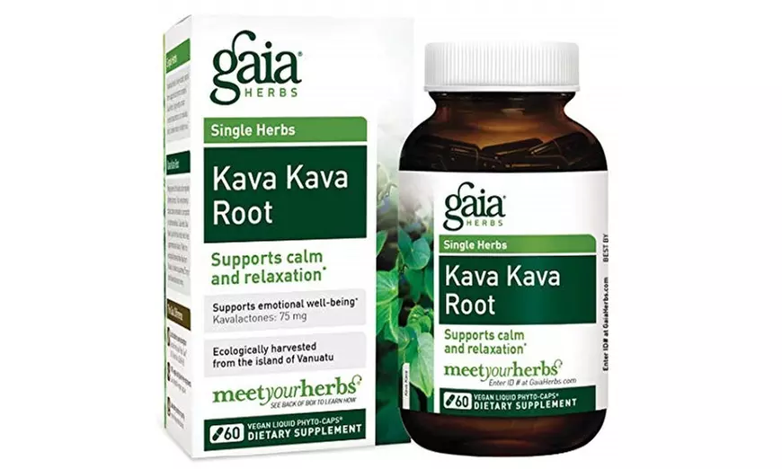 Gaia Herbs Kava Kava Root, Vegan Liquid Capsules, Supports Emotional Balance - Primary Image