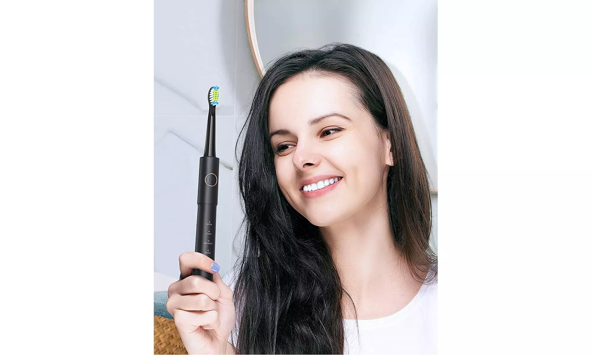 Electric Toothbrush , 5 Modes 8 Heads 40,000 VPM IPX7 Waterproof Timer - Second Medium