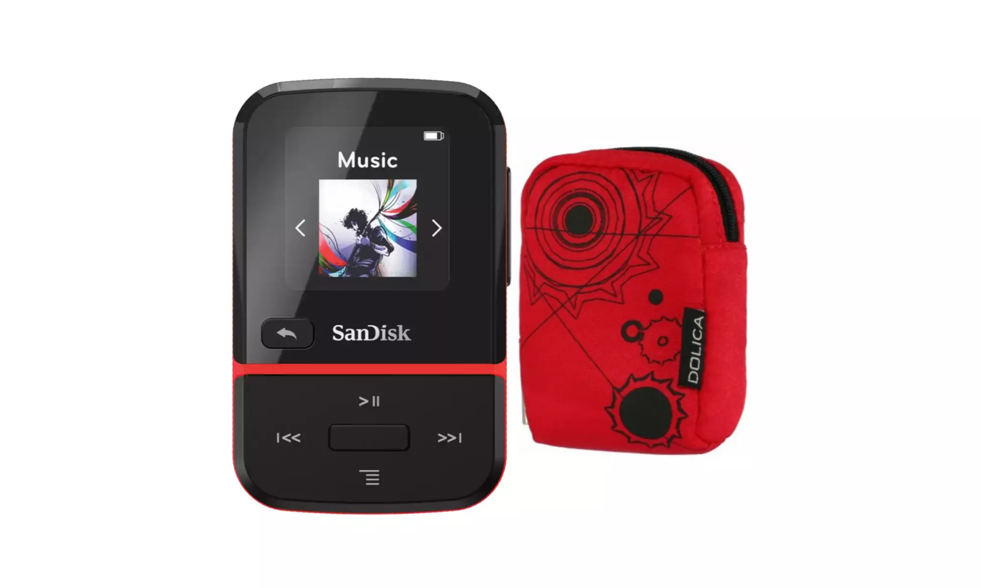 SanDisk 32GB Clip Sport Go Wearable MP3 Player (Red) Bundle - Primary Image