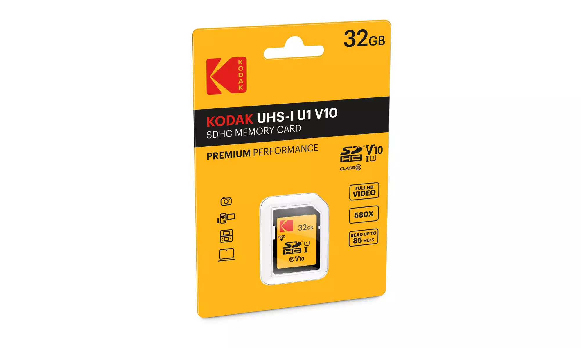 Kodak 32GB Class 10 UHS-I U1 SDHC Memory Card (5-Pack) with USB Card Reader - Second Medium
