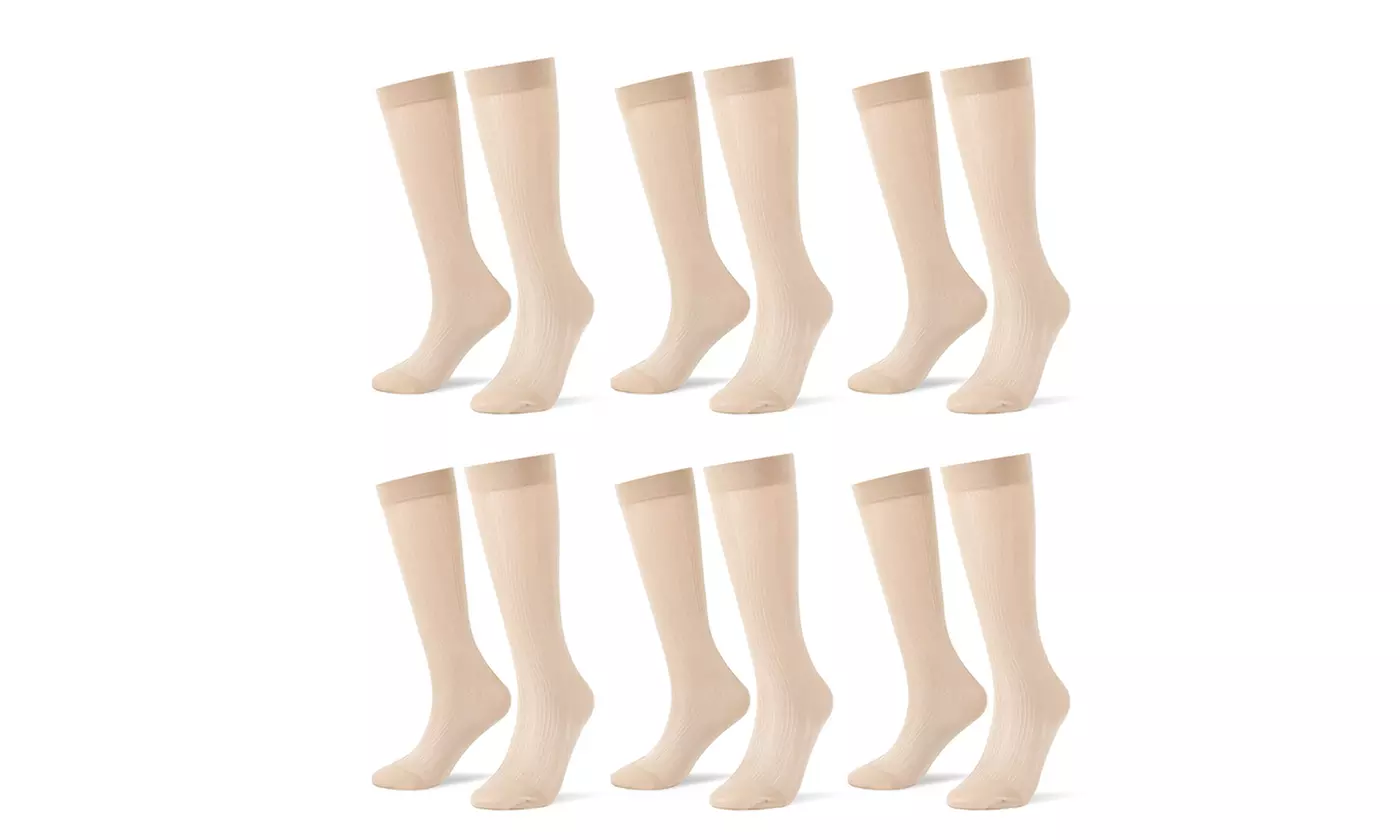 Wide Striped Sheer Dress Sock Silk High Thin Breathable Socks