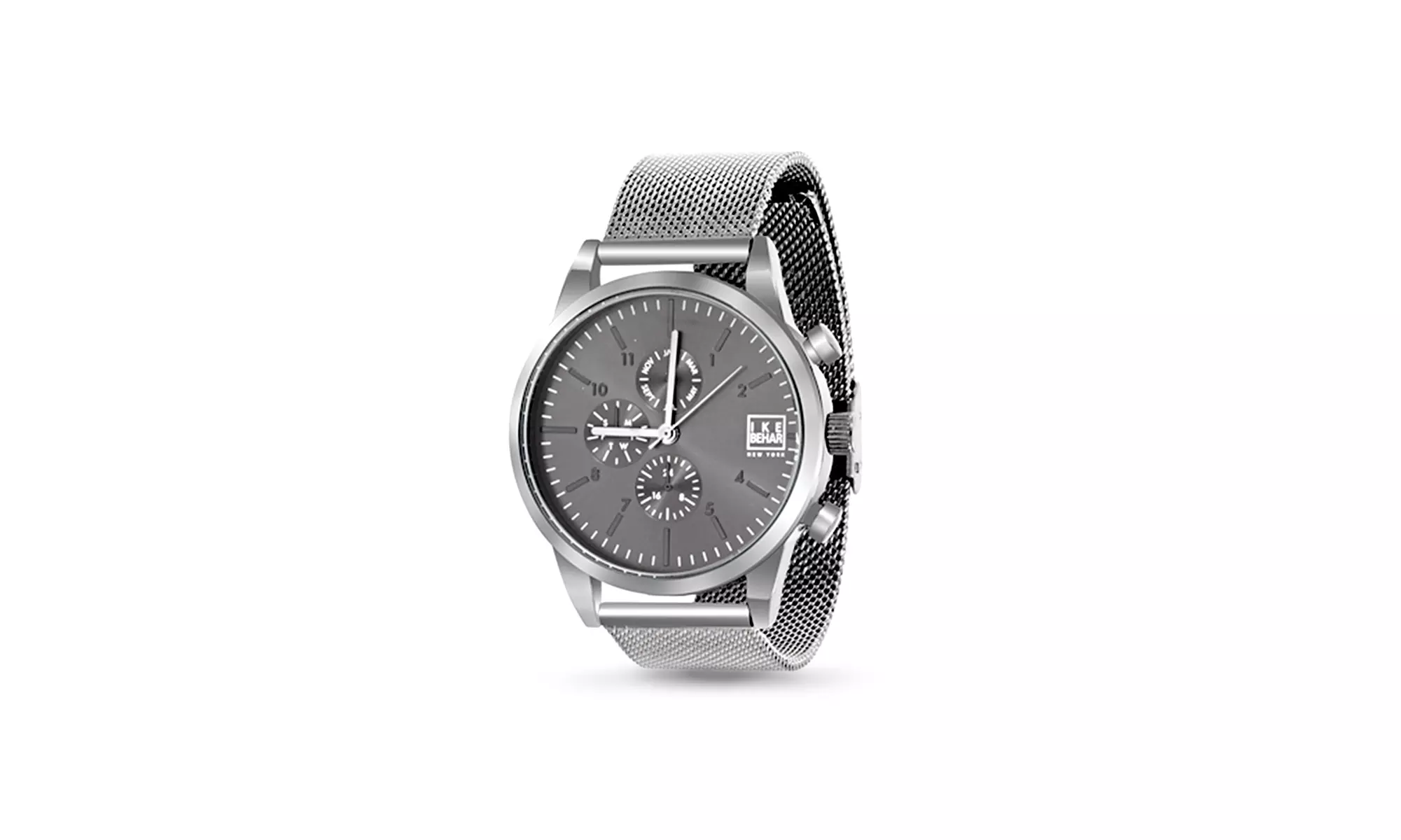 Ike Behar Multifunctions Dial Mesh Band Men's Watch - Primary Image