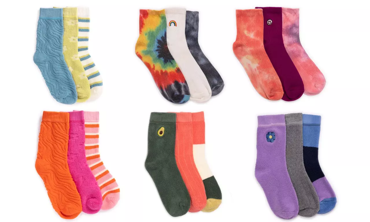 MUK LUKS Women's 3 Pack Terry Crew Sock - Primary Image