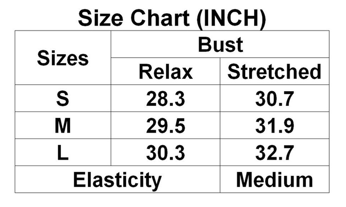 Crochet Bralette Size Chart