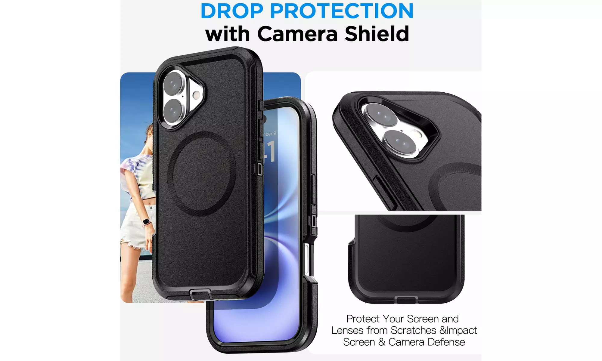 AICASE Magnetic Case for iPhone 16 Pro/16 Plus Shockproof HeavyDuty 3layer Cover