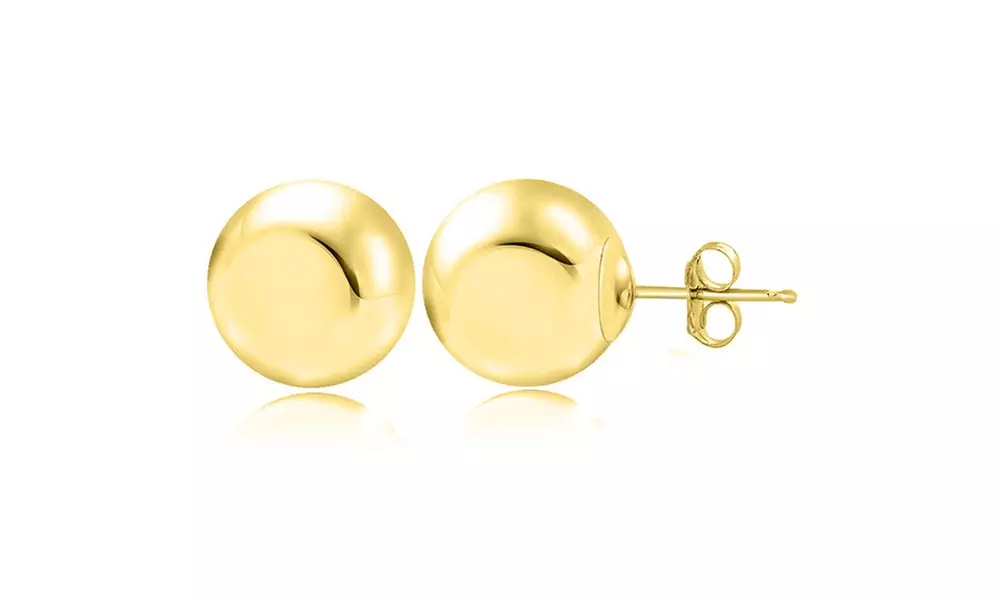 Large 12MM Sterling Silver Ball Stud Earrings - Second Medium