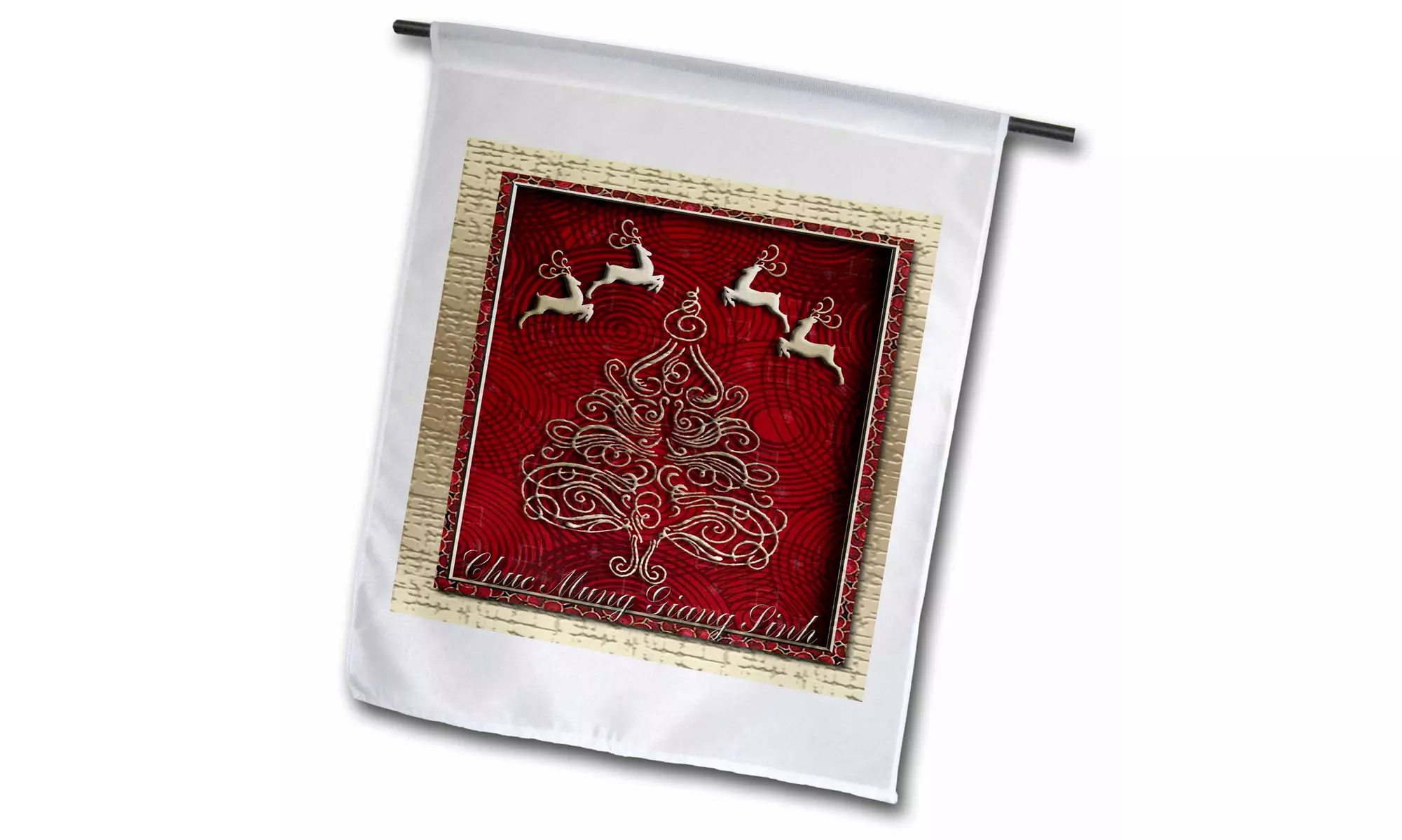  Garden Flag Chuc Mung Giang Sinh, Merry Christmas in Vietnamese, Reindeer   - Primary Image