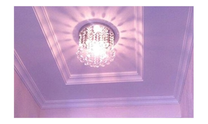 Mini Style 1 Light Flush Mount Crystal Chandelier Groupon Mini Style 1 Light Flush Mount Crystal Chandelier