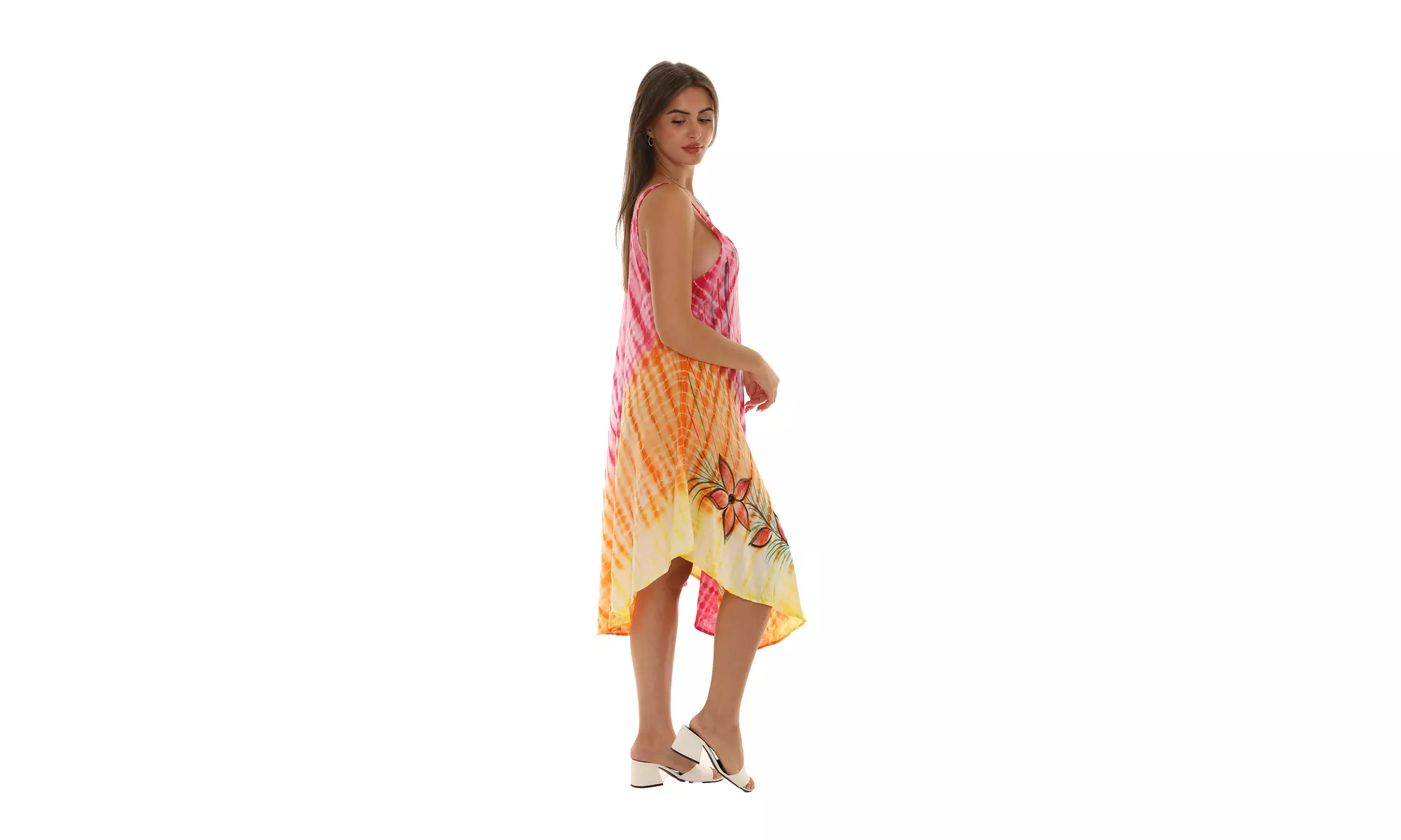 Brush Paint Skinny Strap Sleeveless Dress