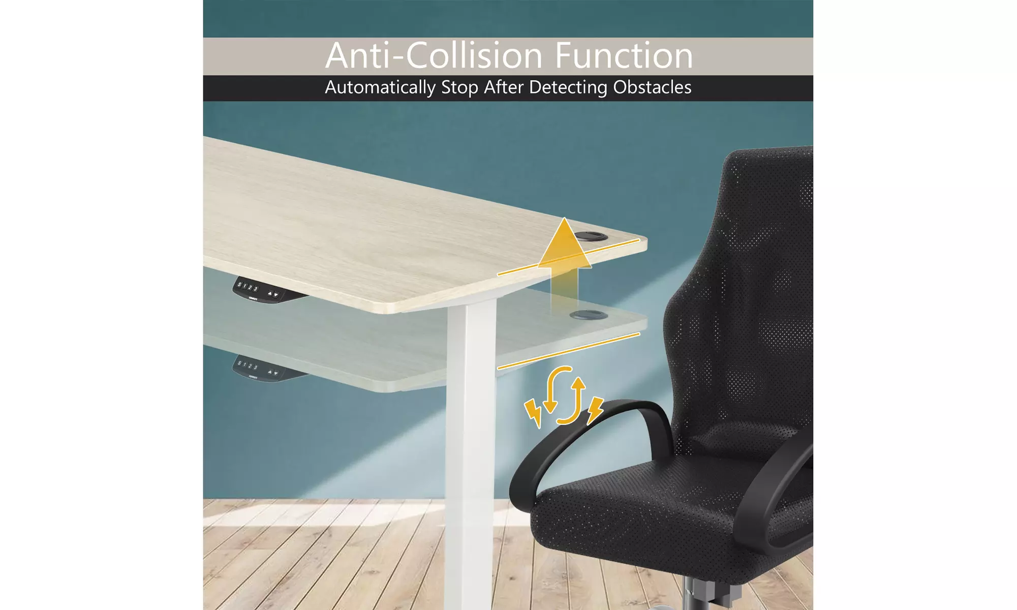 Costway 55'' x 28'' Electric Adjustable Standing up Desk Dual w/ Controller