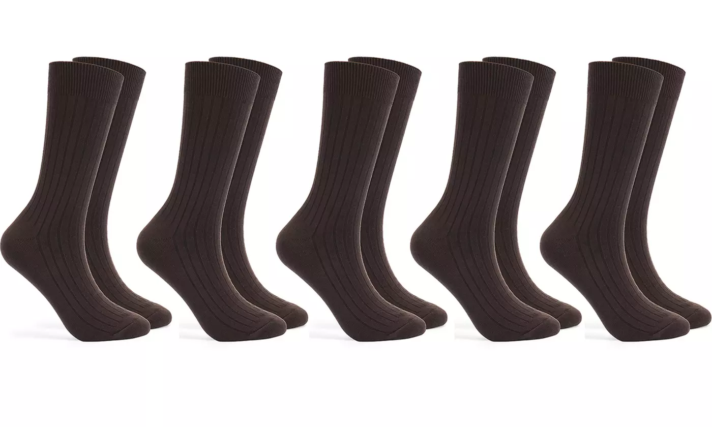 Mens Warm Soft Cotton Full Cushion Crew Socks (5 Pairs)