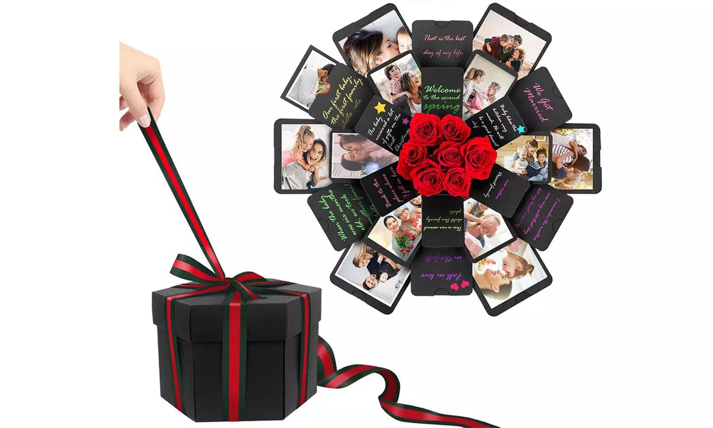 DIY Square Surprise Explosion Box Photo Album Memory Scrapbook Love Wedding Gift - Primary Image