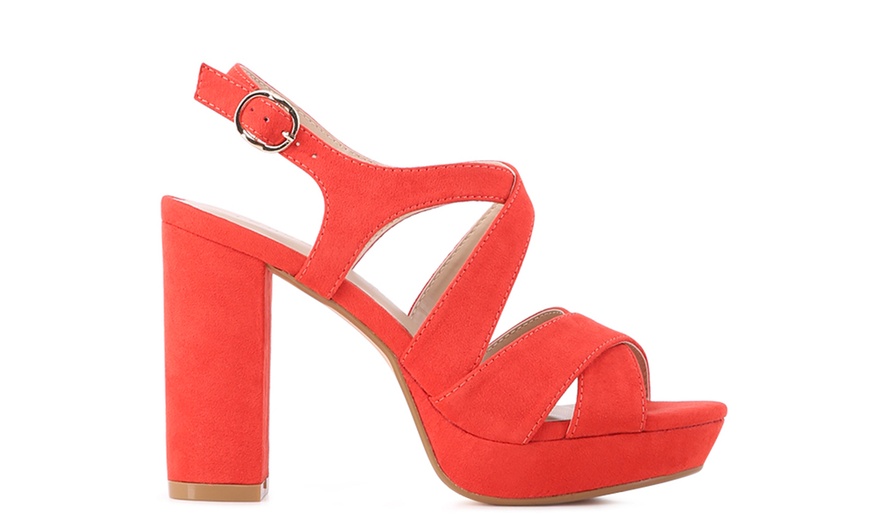 Image 8:  Buckle Strap High-Heel Platform Sandal 