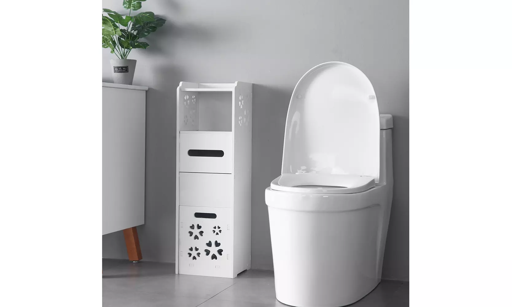 3-Tier White Locker Organizer Bathroom Storage Cabinet  - Primary Image