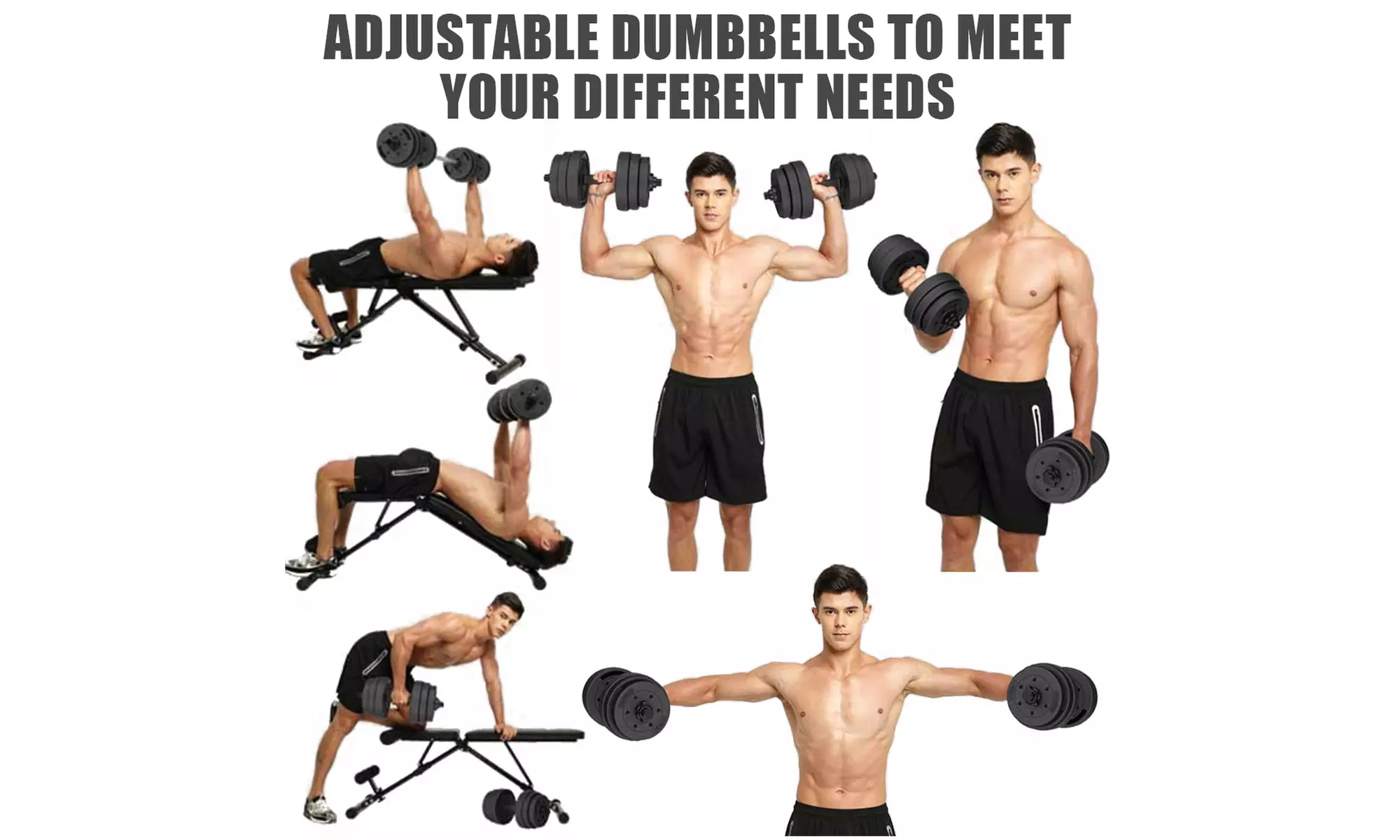 Costway 66 LB Dumbbell Weight Set Fitness 16 Adjustable Plates Workout