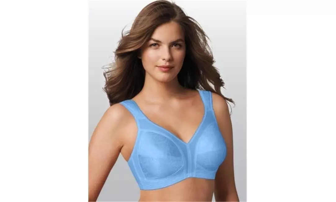 Playtex 617914719128 4693 18 Hour Original Comfort Strap Wirefree Bra Blue - 38D - Primary Image