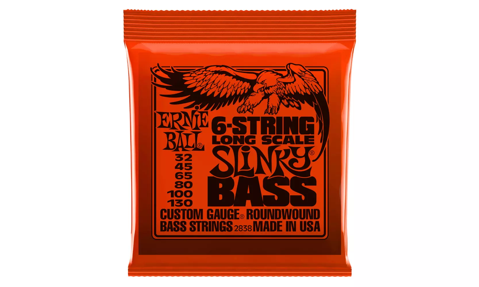 Ernie Ball Slinky Long Scale 6-String Nickel Wound Electric Bass Strings - Primary Image