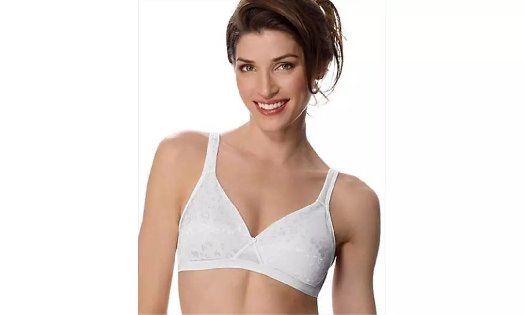 Playtex 4210 Cross Your Heart Stretch Foam-Lined Wirefree Bra Size 38B White - Primary Image